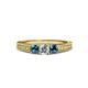 2 - Reveka Blue and White Lab Grown Diamond Three Stone Engagement Ring 