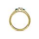 4 - Reveka Blue and White Lab Grown Diamond Three Stone Engagement Ring 