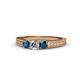 1 - Reveka Blue and White Lab Grown Diamond Three Stone Engagement Ring 