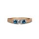 2 - Reveka Blue and White Lab Grown Diamond Three Stone Engagement Ring 