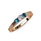 3 - Reveka Blue and White Lab Grown Diamond Three Stone Engagement Ring 