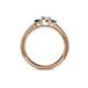 4 - Reveka Blue and White Lab Grown Diamond Three Stone Engagement Ring 