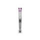 5 - Reveka Pink Sapphire and Lab Grown Diamond Three Stone Engagement Ring 