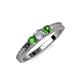 3 - Reveka Green Garnet and Lab Grown Diamond Three Stone Engagement Ring 