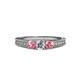 2 - Reveka Pink Tourmaline and Lab Grown Diamond Three Stone Engagement Ring 