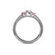 4 - Reveka Pink Tourmaline and Lab Grown Diamond Three Stone Engagement Ring 