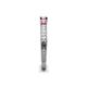 5 - Reveka Pink Tourmaline and Lab Grown Diamond Three Stone Engagement Ring 