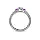 4 - Reveka Amethyst and Lab Grown Diamond Three Stone Engagement Ring 