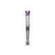 5 - Reveka Amethyst and Lab Grown Diamond Three Stone Engagement Ring 