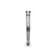 5 - Reveka Blue Topaz and Lab Grown Diamond Three Stone Engagement Ring 
