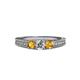 2 - Reveka Citrine and Lab Grown Diamond Three Stone Engagement Ring 