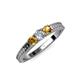 3 - Reveka Citrine and Lab Grown Diamond Three Stone Engagement Ring 