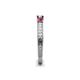 5 - Reveka Rhodolite Garnet and Lab Grown Diamond Three Stone Engagement Ring 
