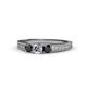 1 - Reveka Black and White Lab Grown Diamond Three Stone Engagement Ring 