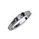 3 - Reveka Black and White Lab Grown Diamond Three Stone Engagement Ring 