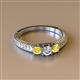 2 - Reveka Yellow Sapphire and Lab Grown Diamond Three Stone Engagement Ring 