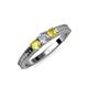 3 - Reveka Yellow Sapphire and Lab Grown Diamond Three Stone Engagement Ring 