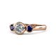 1 - Avrit Blue Sapphire and Lab Grown Diamond Three Stone Engagement Ring 