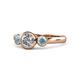 1 - Avrit Aquamarine and Lab Grown Diamond Three Stone Engagement Ring 
