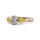 1 - Avrit Yellow Diamond and White Lab Grown Diamond Three Stone Engagement Ring 