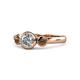 1 - Avrit Smoky Quartz and Lab Grown Diamond Three Stone Engagement Ring 