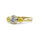 1 - Avrit Yellow Sapphire and Lab Grown Diamond Three Stone Engagement Ring 