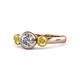 1 - Avrit Yellow Sapphire and Lab Grown Diamond Three Stone Engagement Ring 