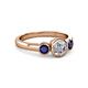 2 - Avrit Blue Sapphire and Lab Grown Diamond Three Stone Engagement Ring 