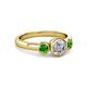 2 - Avrit Green Garnet and Lab Grown Diamond Three Stone Engagement Ring 