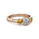 2 - Avrit Citrine and Lab Grown Diamond Three Stone Engagement Ring 
