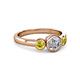 2 - Avrit Yellow Sapphire and Lab Grown Diamond Three Stone Engagement Ring 