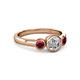 2 - Avrit Ruby and Lab Grown Diamond Three Stone Engagement Ring 
