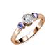 3 - Avrit Tanzanite and Lab Grown Diamond Three Stone Engagement Ring 