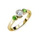 3 - Avrit Green Garnet and Lab Grown Diamond Three Stone Engagement Ring 