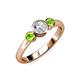 3 - Avrit Peridot and Lab Grown Diamond Three Stone Engagement Ring 