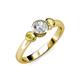 3 - Avrit Yellow Sapphire and Lab Grown Diamond Three Stone Engagement Ring 