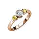 3 - Avrit Yellow Sapphire and Lab Grown Diamond Three Stone Engagement Ring 