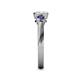 5 - Avrit Blue Sapphire and Lab Grown Diamond Three Stone Engagement Ring 
