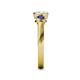 5 - Avrit Blue Sapphire and Lab Grown Diamond Three Stone Engagement Ring 