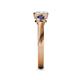 5 - Avrit Blue Sapphire and Lab Grown Diamond Three Stone Engagement Ring 