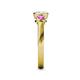 5 - Avrit Pink Sapphire and Lab Grown Diamond Three Stone Engagement Ring 