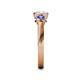 5 - Avrit Tanzanite and Lab Grown Diamond Three Stone Engagement Ring 