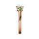 5 - Avrit Green Garnet and Lab Grown Diamond Three Stone Engagement Ring 