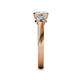 5 - Avrit Aquamarine and Lab Grown Diamond Three Stone Engagement Ring 