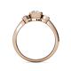 4 - Avrit Pink Tourmaline and Lab Grown Diamond Three Stone Engagement Ring 