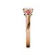 5 - Avrit Pink Tourmaline and Lab Grown Diamond Three Stone Engagement Ring 
