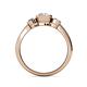 4 - Avrit Iolite and Lab Grown Diamond Three Stone Engagement Ring 