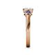 5 - Avrit Iolite and Lab Grown Diamond Three Stone Engagement Ring 