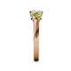5 - Avrit Peridot and Lab Grown Diamond Three Stone Engagement Ring 