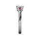 5 - Avrit Rhodolite Garnet and Lab Grown Diamond Three Stone Engagement Ring 